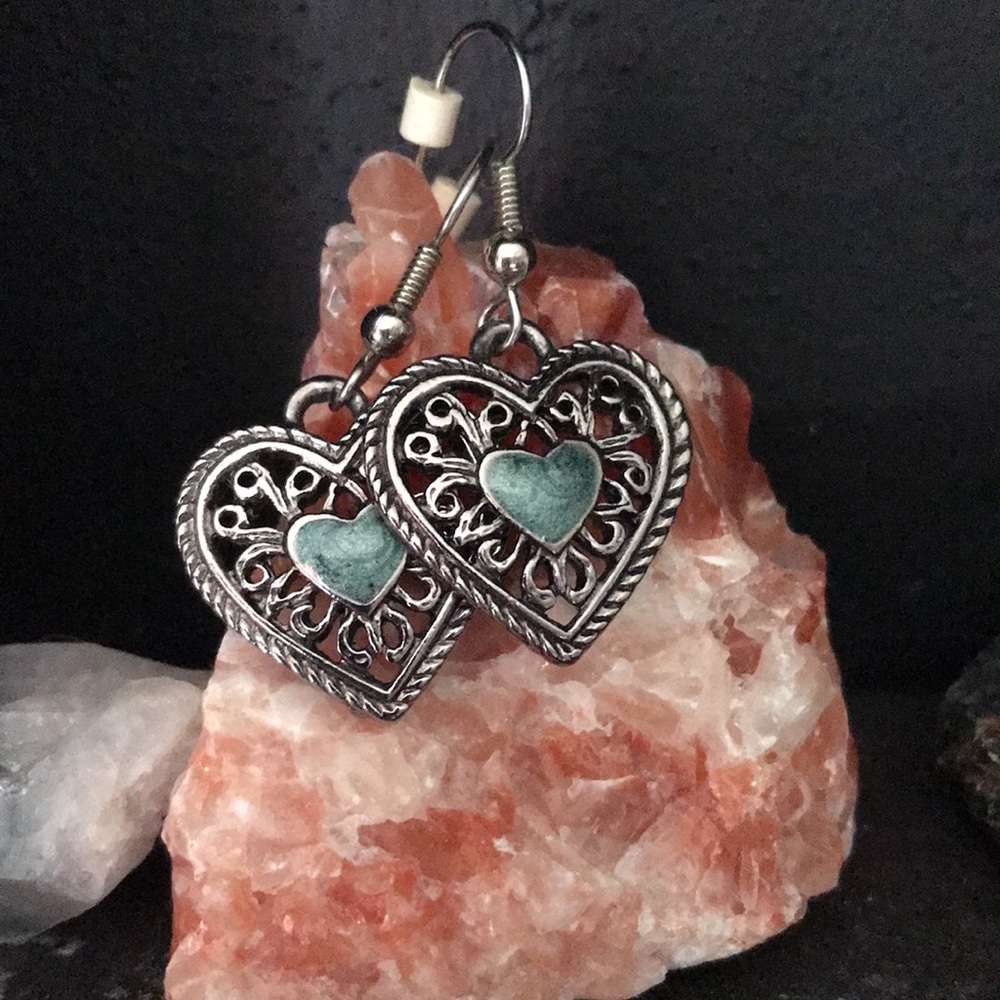 Vintage Southwest Style Heart earrings